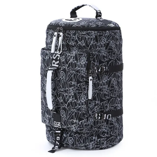 2018 Multifunctional Canvas Portable Sports Gym Backpack Shoulder Bag  Men And Women Yoga Package Cylinder Package Gym Bag