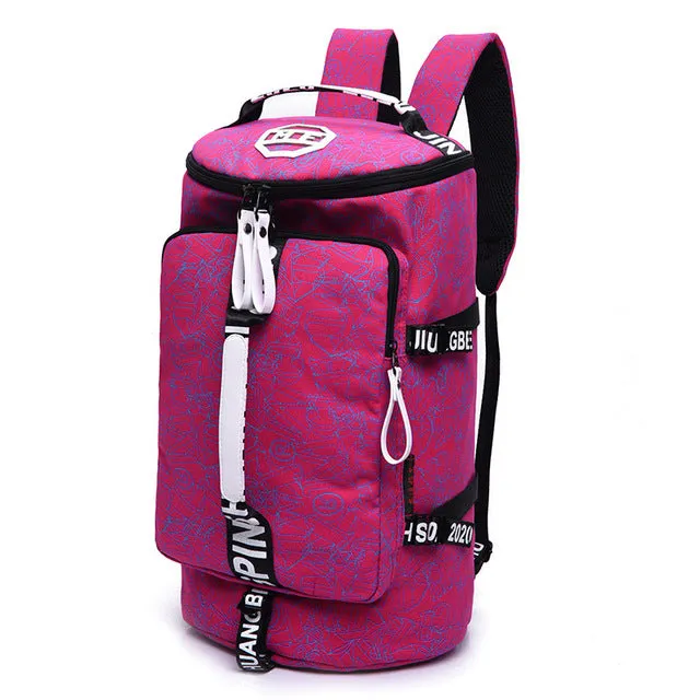 2018 Multifunctional Canvas Portable Sports Gym Backpack Shoulder Bag  Men And Women Yoga Package Cylinder Package Gym Bag