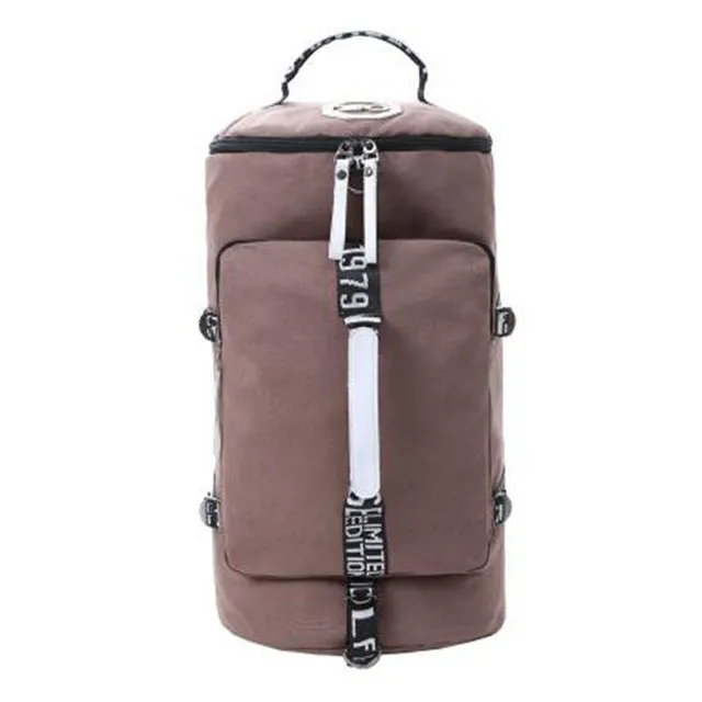 2018 Multifunctional Canvas Portable Sports Gym Backpack Shoulder Bag  Men And Women Yoga Package Cylinder Package Gym Bag