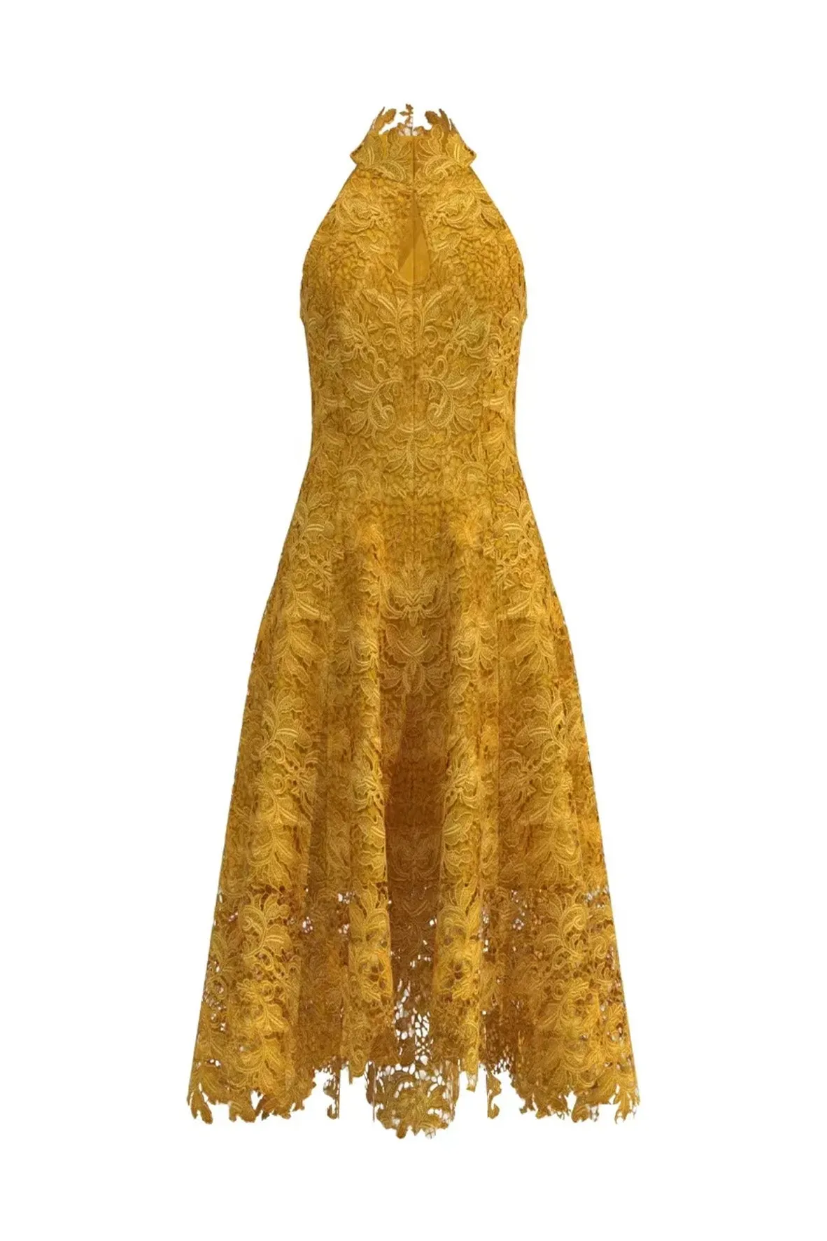 A-shape Silhouette Cheongsam In Yellow