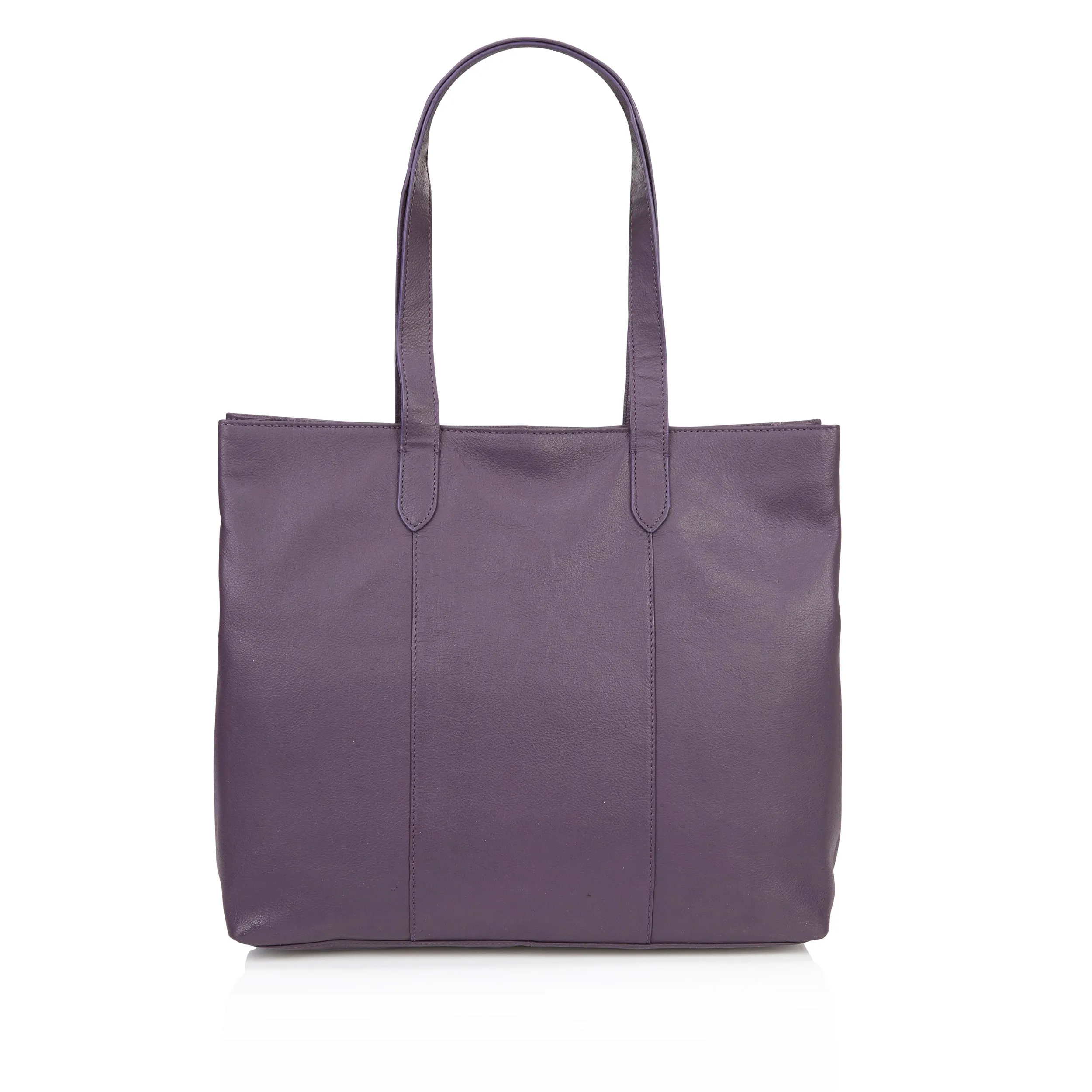 Amber Leather Tote Bag - Burgundy