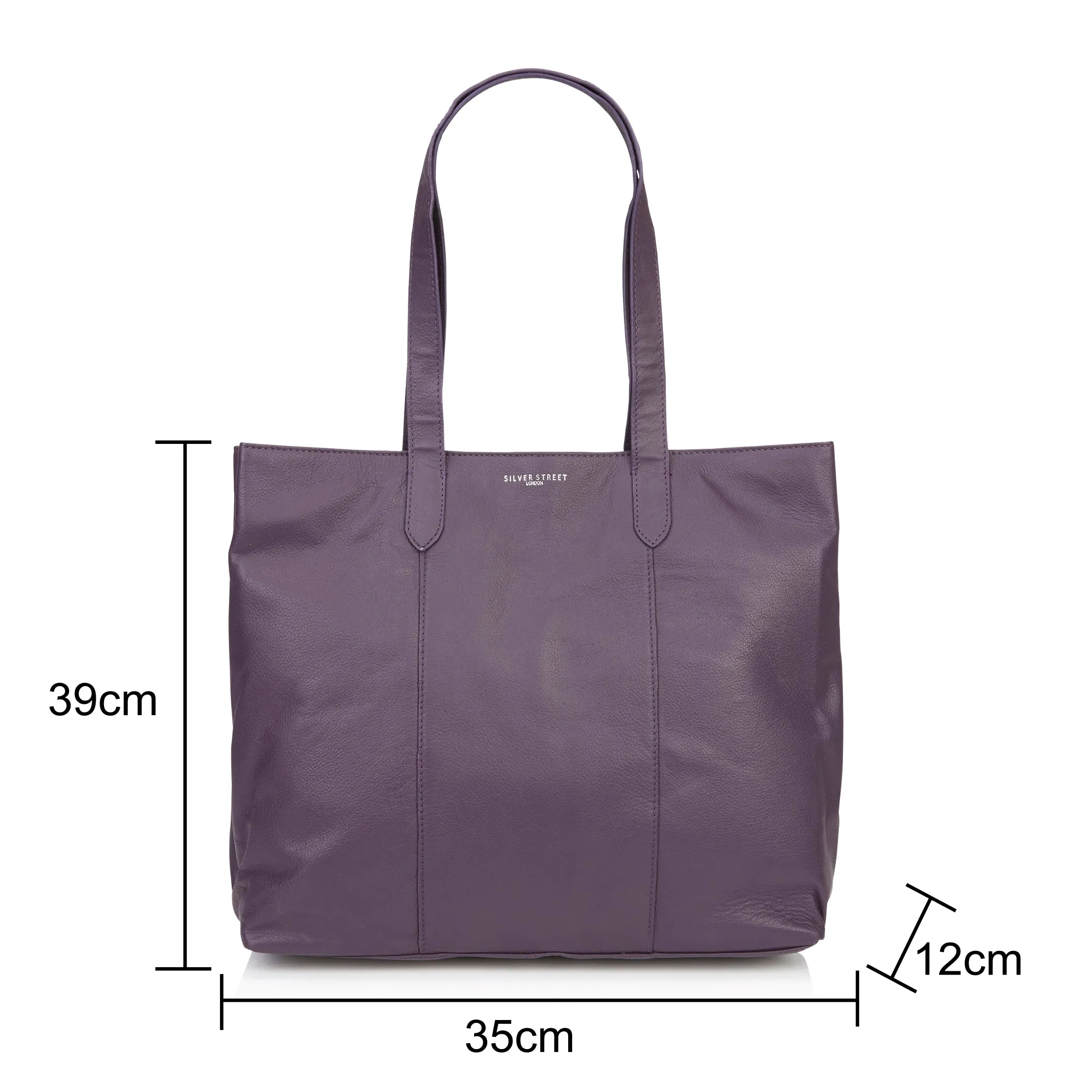 Amber Leather Tote Bag - Burgundy