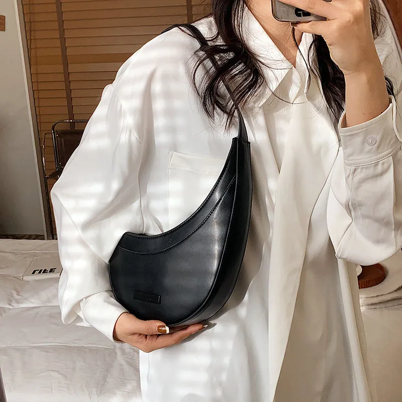 Back To College  Spring Trendy Women's Designer PU Leather Handbag Luxury Brand Fashion Lady Irregular Underarm Shoulder Crossbody Bags