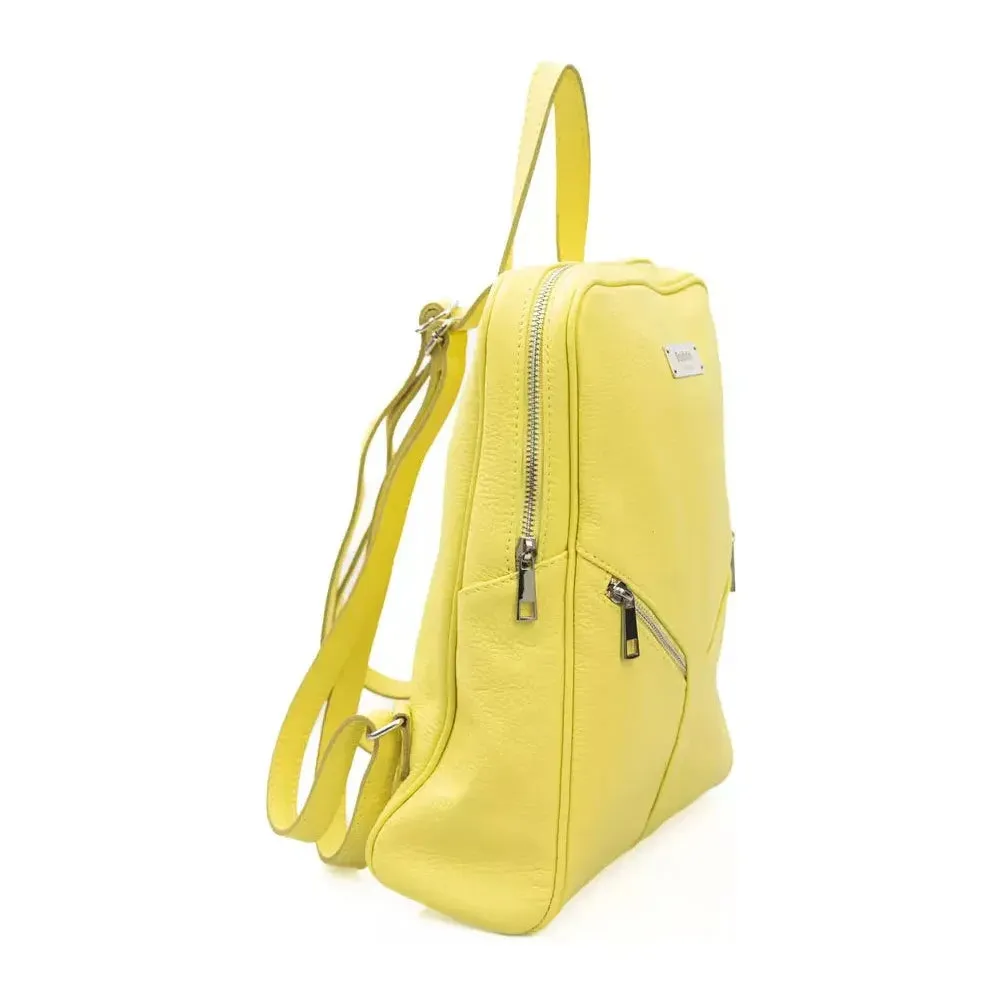 Baldinini Trend Sunshine Yellow Leather Backpack