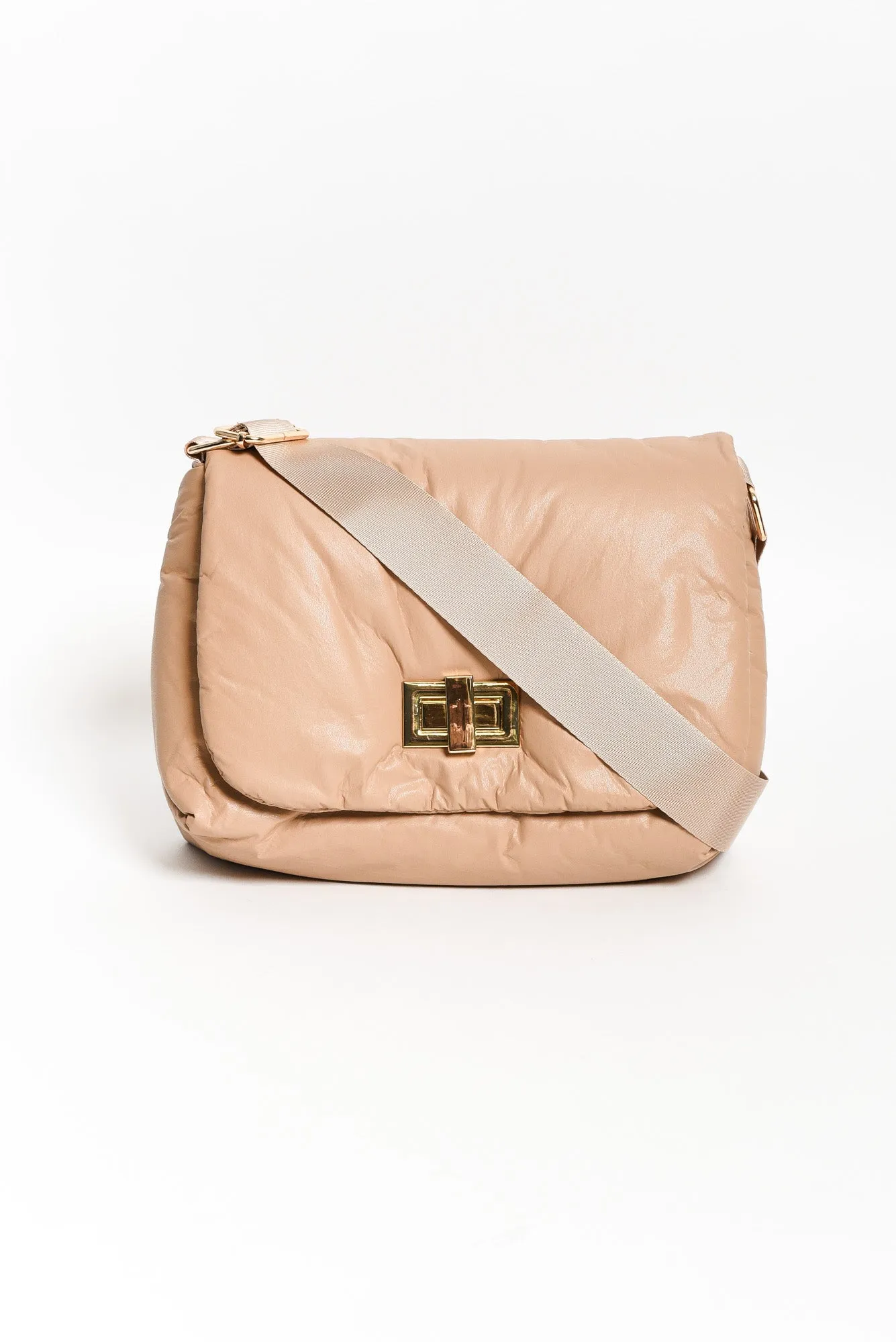 Casa Beige Puffer Crossbody Bag