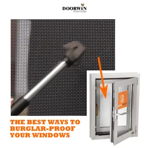 Doorwin 2021Windoor aluminum house glass double triple glazes security inswing outswing window with security mesh anti-theft network