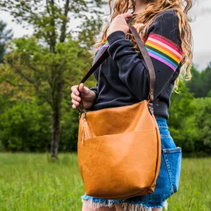 Flagship Original Marie Handmade Leather Tote Bag | Zipper Crossbody or Shoulder with Tassel