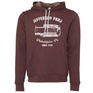 Jefferson Park Pullover Hoodie | Jefferson Park Heather Maroon Pullover Hoodie