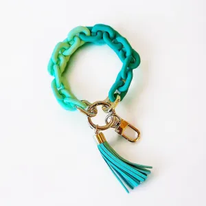 Jumbo Chain Teal Keychain