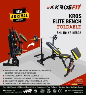 Krosfit Elite Bench Foldable | GYM | KIBI Sports