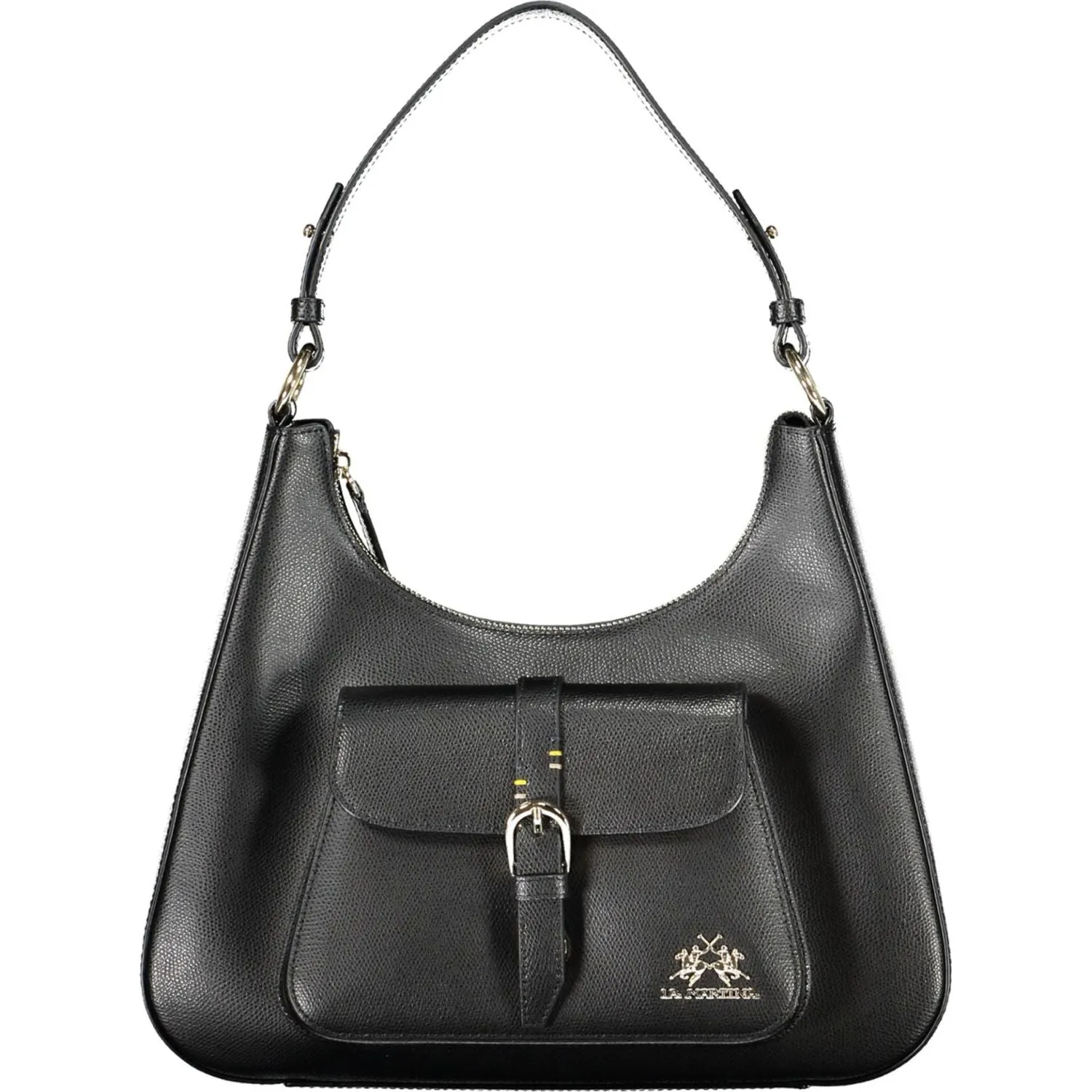 La Martina Black Leather Women Handbag