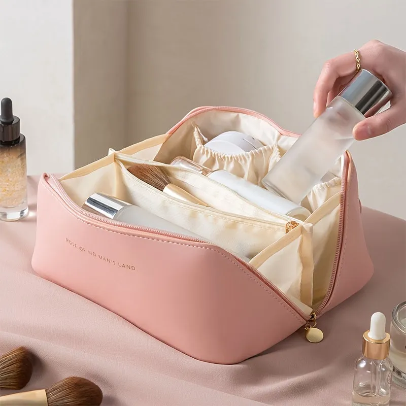 Large Capacity Waterproof PU Makeup Bag for Travel  Beauty