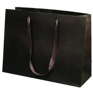 Manhattan Twill Handle Shopping Bags-Espresso - 16.0 x 6.0 x 12.0