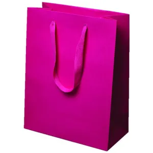 Manhattan Twill Handle Shopping Bags-Fuchsia- 10.0 x 5.0 x 13.0