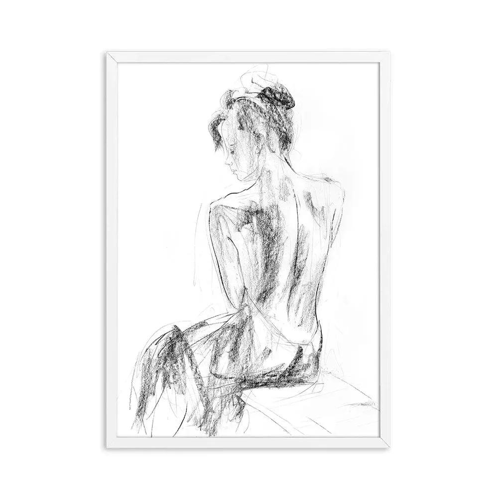 Modern Abstract Wall Art | Black and White Nude Woman Canvas Print | Sexy Aesthetic Bedroom Décor