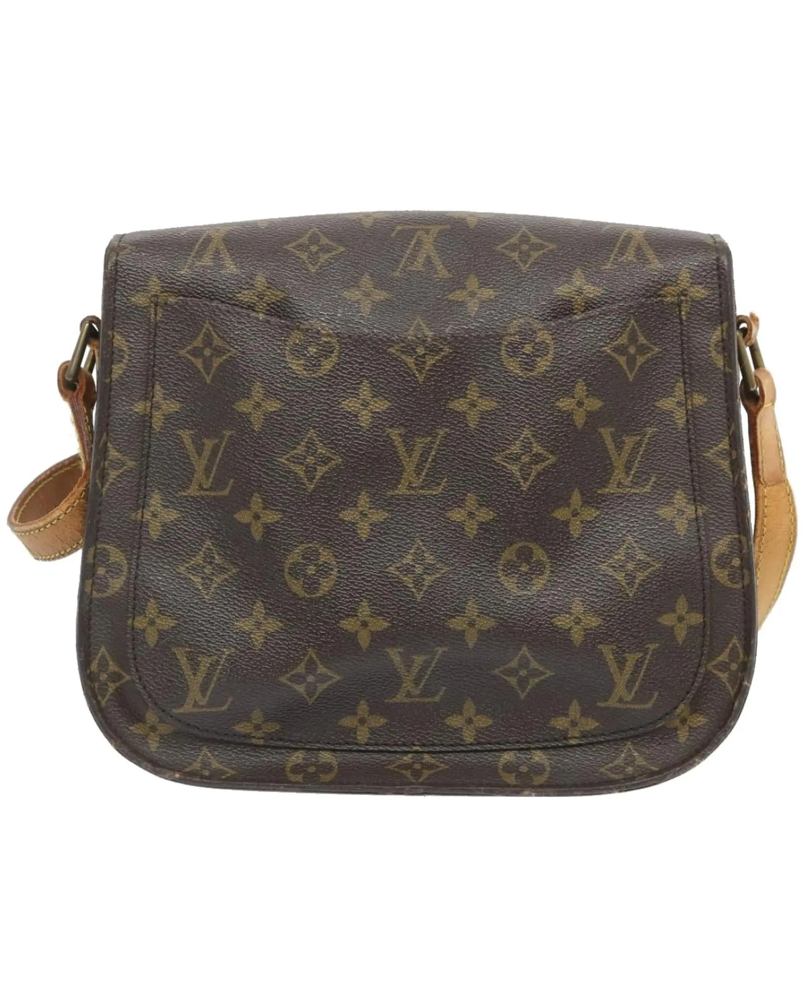 Monogram Shoulder Bag with Flap Closure