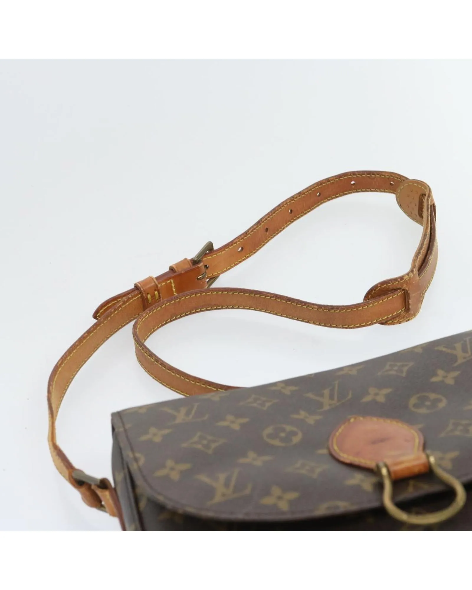 Monogram Shoulder Bag with Flap Closure