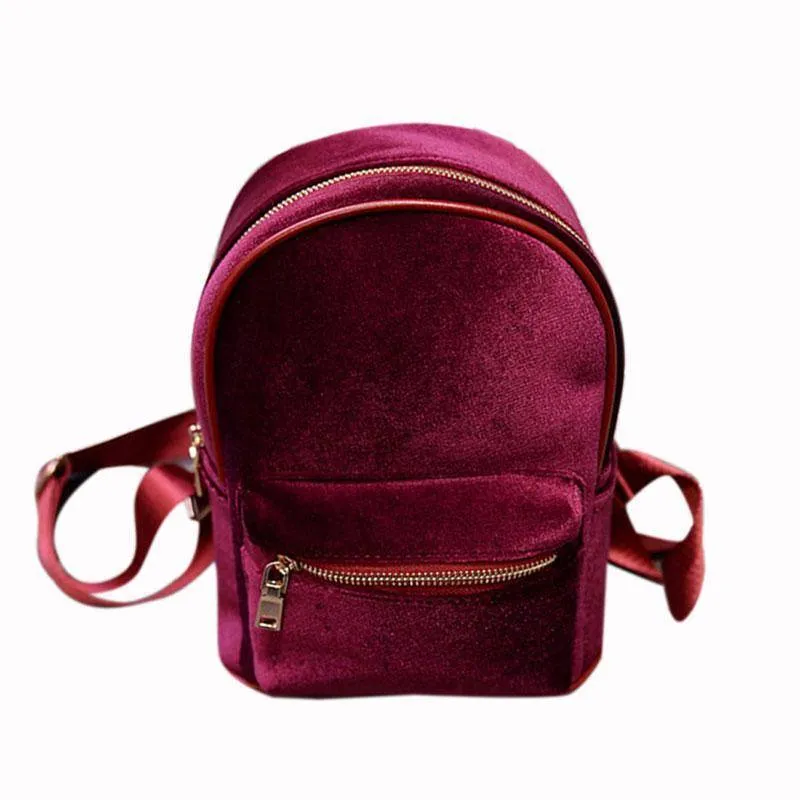 Petite Velvet Designer Backpack Soft Backpack