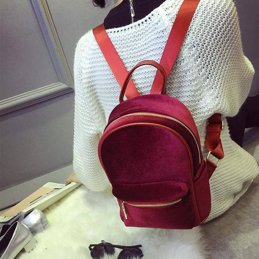 Petite Velvet Designer Backpack Soft Backpack