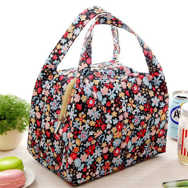 QICAI.YANZI 2017 New Lunch Bags Pouch Storage Box Flowers Insulated Thermal Cooler Bag Picnic Tote Bolsa Termica Lancheira N563