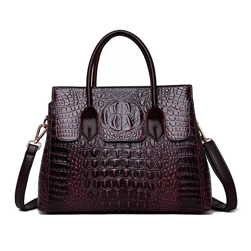 Soft Real Crocodile Leather Handbag For Women