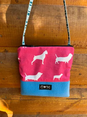 Stella Pink Cross Body Bag-Pink Dog with Teal Bottom