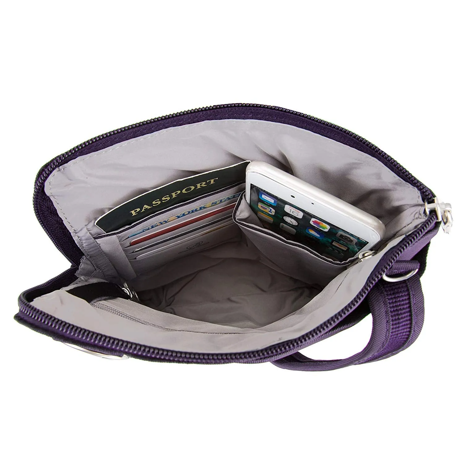 Travelon Anti-Theft Classic Slim Double Zip Crossbody